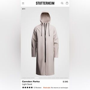 Stutterheim Camden Light Sand Raincoat